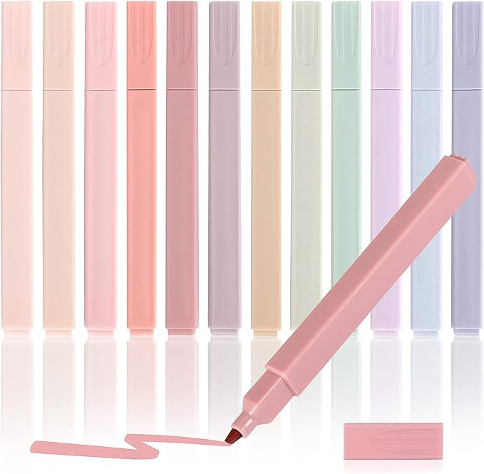 LABUK 12pcs Highlighters Aesthetic Pastel Cute Highlighter, Bible Highlighters and Pens No Bleed,... | Amazon (US)