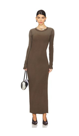 COTTON CITIZEN Verona Crewneck Maxi Dress in Army Green. - size S | Revolve Clothing (Global)