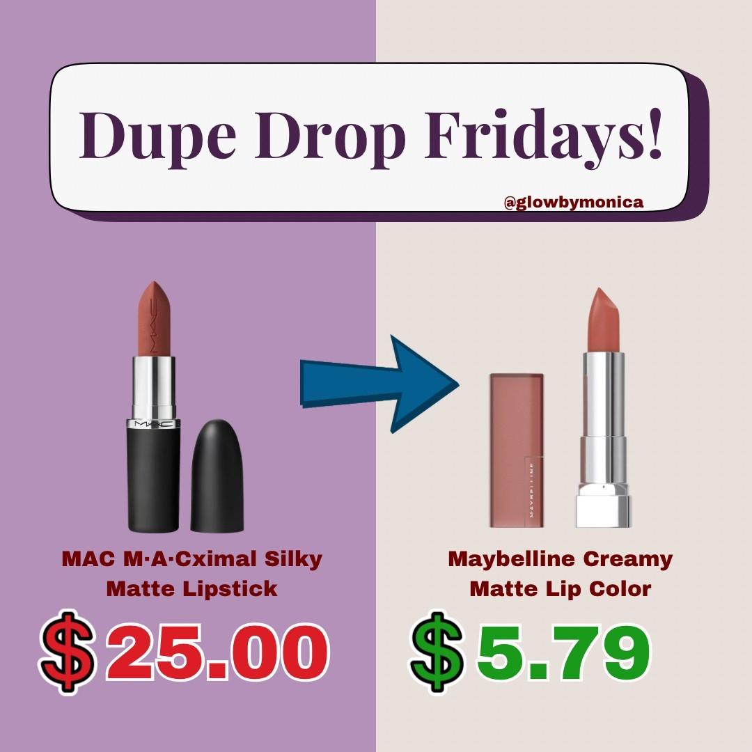 🚨DUPE ALERT🚨 
MAC Warm Teddy Lipstick vs Maybelline Creamy Matte Lip Color

Shades are products tagged below ⬇️ 

#LTKBeauty #LTKU #LTKWatchNow