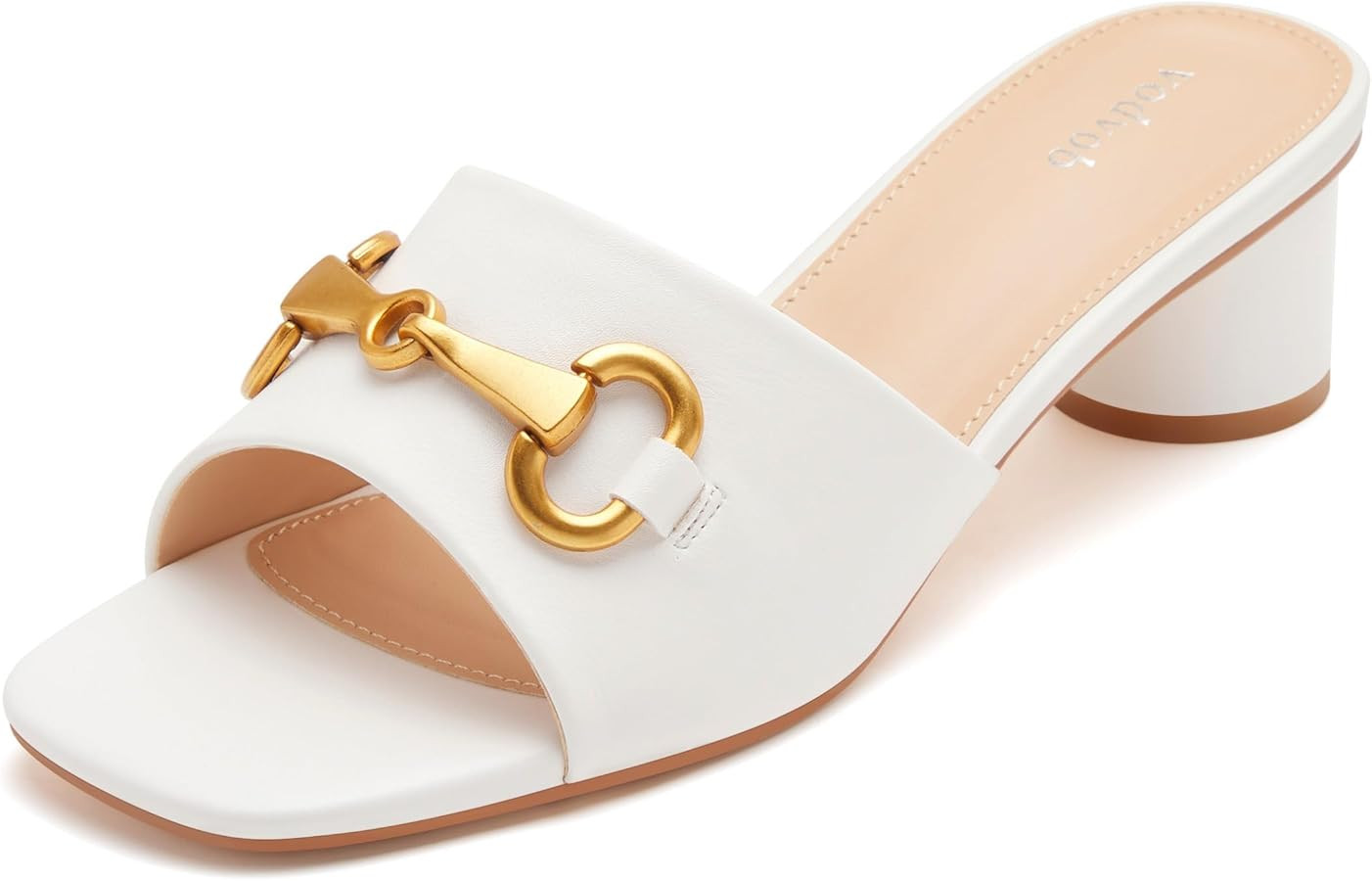 vodvob Women's Low Block Round Heel Sandals Slip on Square Open Toe Mules Sandals Fashion Comfort... | Amazon (US)