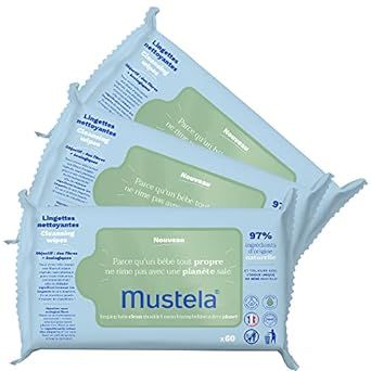 Mustela Baby Cleansing Wipes with Natural Avocado - For Face, Body & Diaper Area - Made with Comp... | Amazon (US)