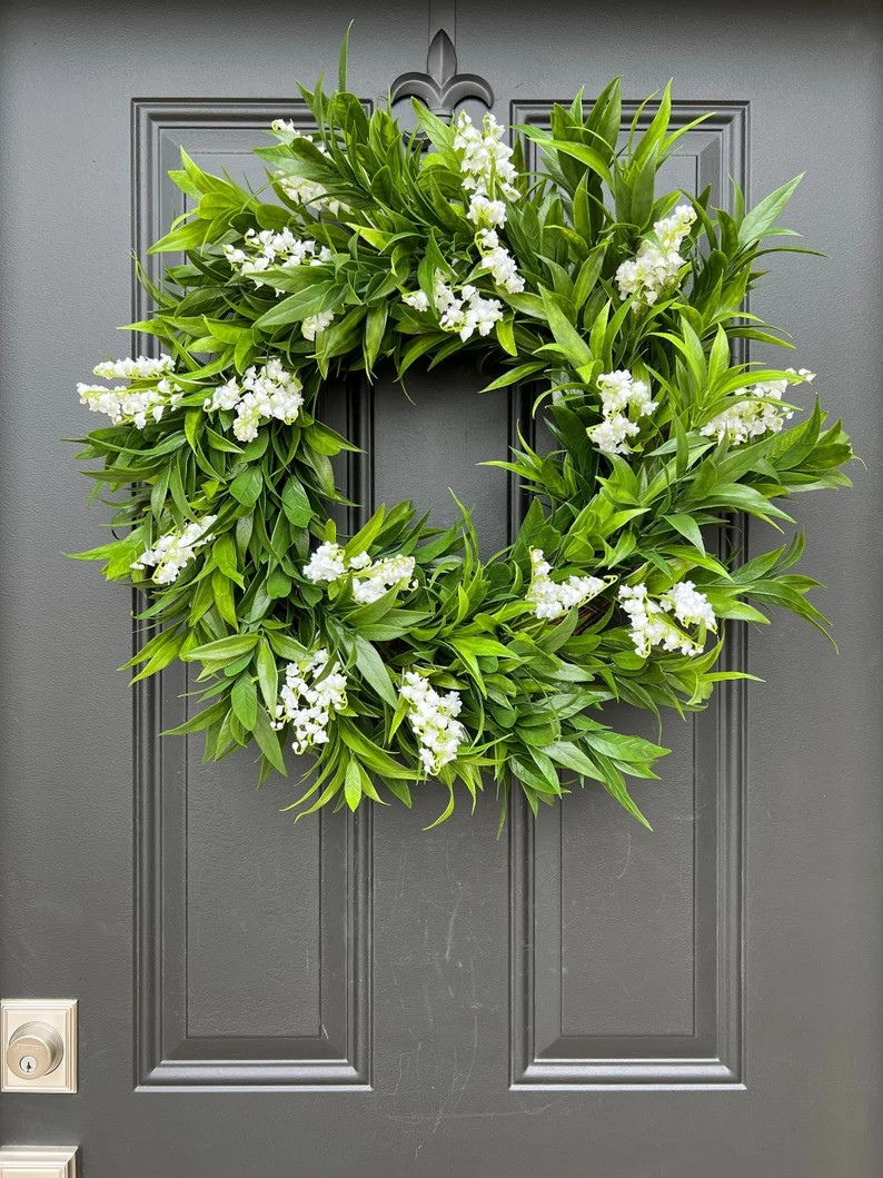 Lily of the Valley Wreath, Summer Front Door Decor | Etsy (US)