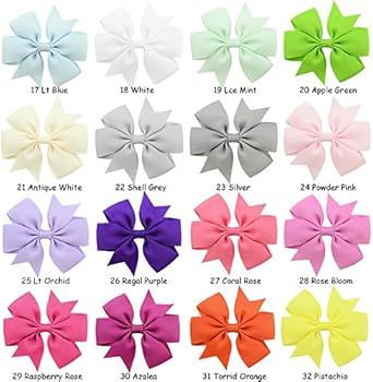 40 Pcs 3 inch Grosgrain Ribbon Baby Girls Hair Bows Alligator Clips Hair Accessories for Infants ... | Amazon (US)