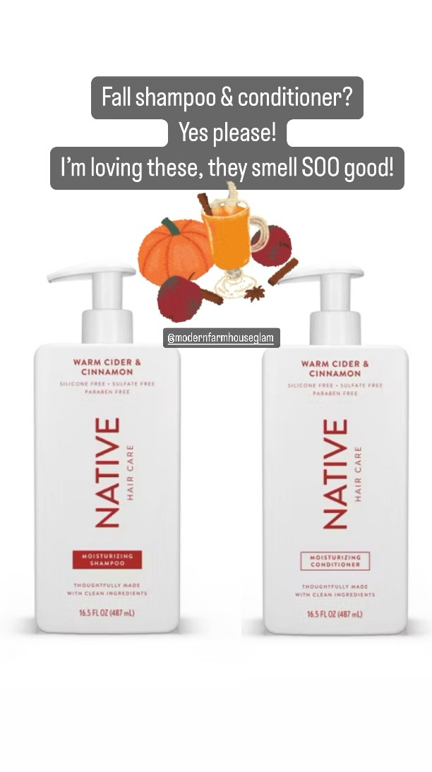 Fall shampoo and conditioner native warm cider and cinnamon. Smells soooo good! 🍂🍁 

#LTKSeasonal #LTKBeauty