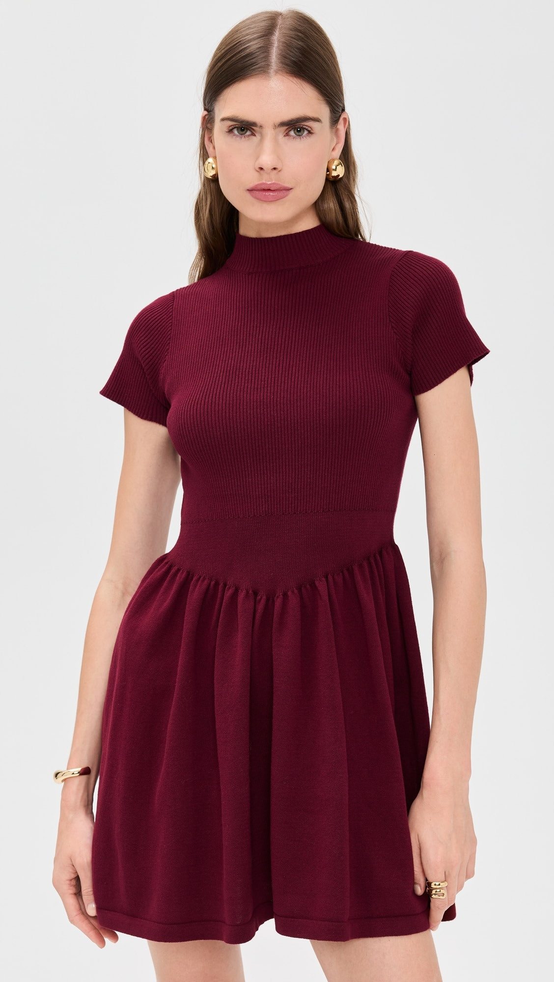 Contrast V-Waist Knit Mini Dress | Shopbop