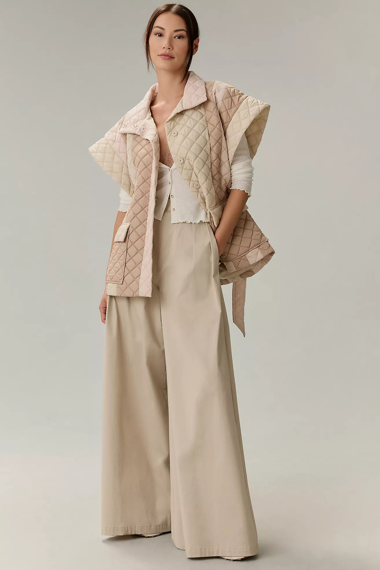 Stella Nova Mattam Belted Quilted Cape Jacket | Anthropologie (UK)