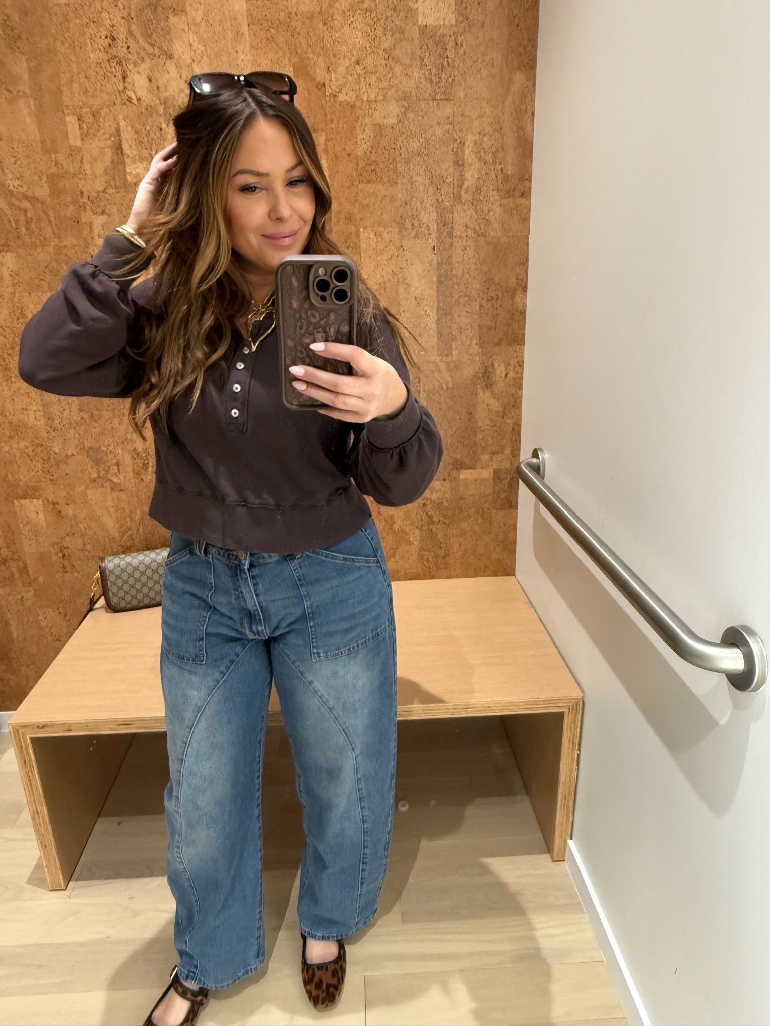 Day 3 of getting myself actually dressed and ready for day. Browns. Leopard. Ballet flats. Barrel jeans 

#LTKMidsize #LTKPetite #LTKFindsUnder100