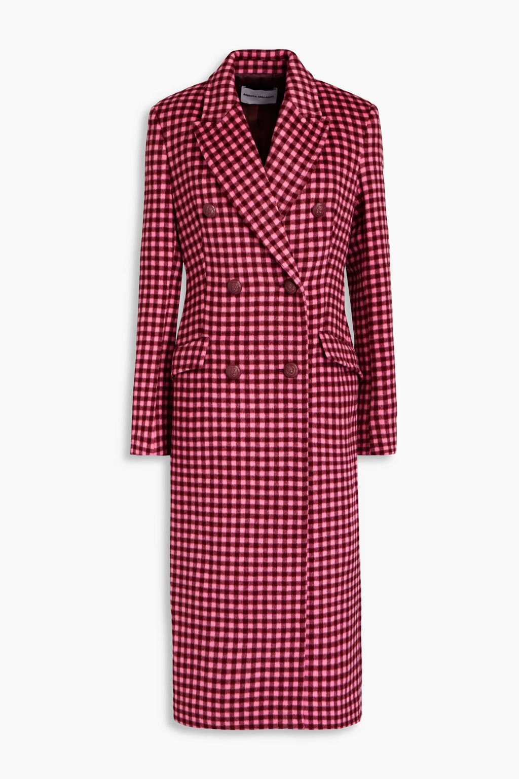 REBECCA VALLANCE Rouge double-breasted gingham brushed-wool coat | THE OUTNET | The Outnet (APAC)