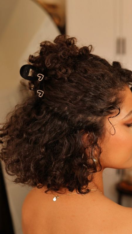 Updo hairstyle on short curly hair!