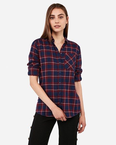 flannel boyfriend shirt | Express