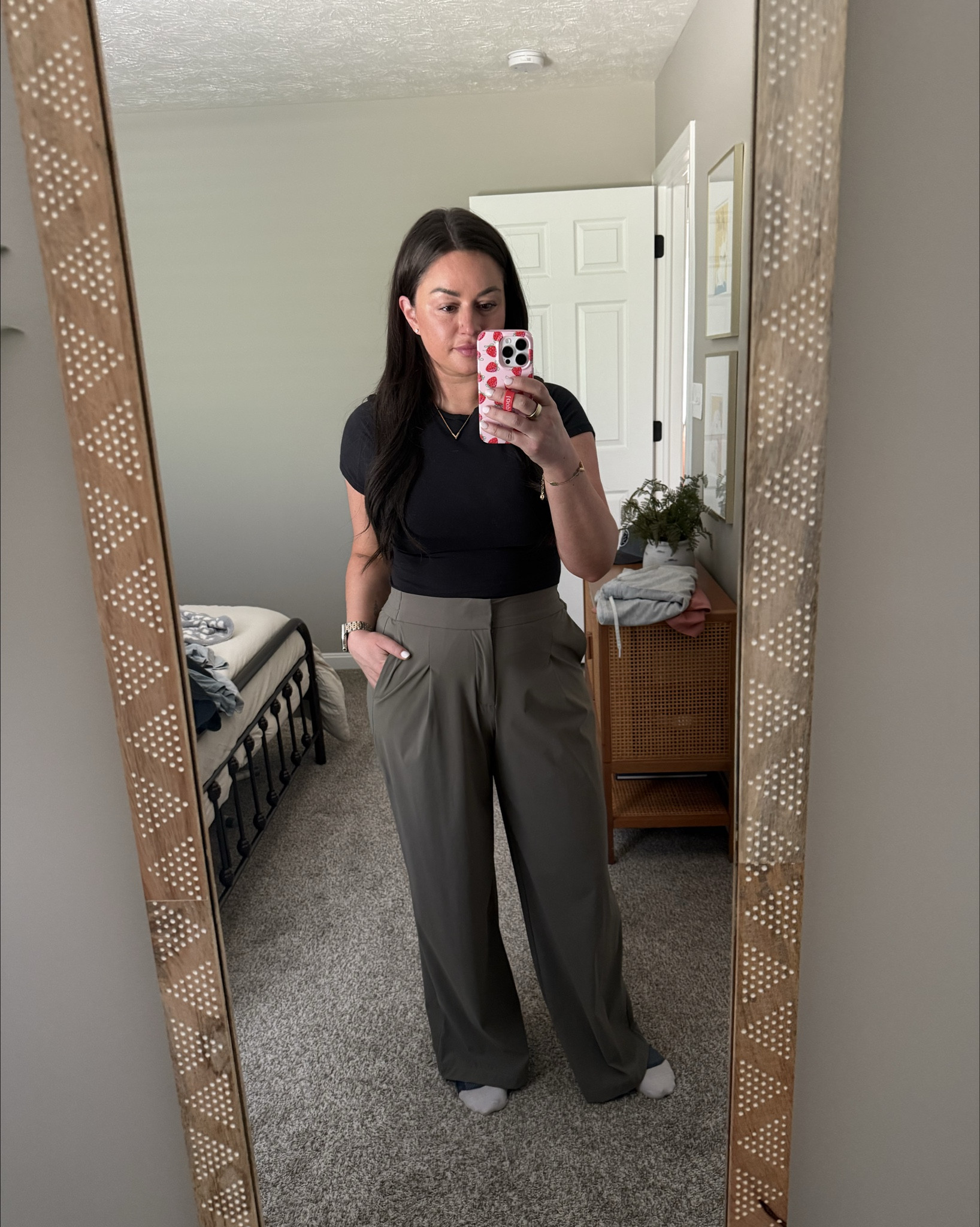 Business casual-ish🤝🏻the most comfortable pants. I have multiple colors and wear them almost daily. Stretchy, super flattering & comfy. The perfect tennis shoe length  

They run TTS, I’m wearing an 8. 

#LTKMidsize #LTKWorkwear #LTKStyleTip