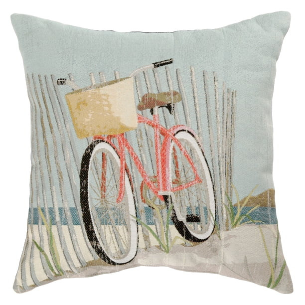 Better Homes and Gardens Beach Bicycle Decorative Toss Pillow 18" x 18" | Walmart (US)