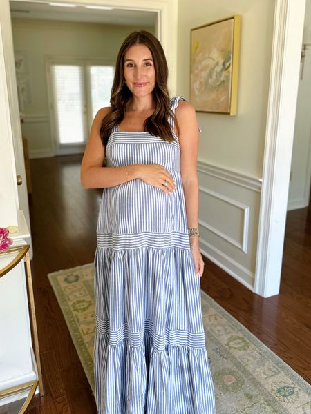 Love this dress for a baby shower, going home from the hospital, or Memorial Day! I’m wearing a small! Code MARYH15 gets you 15% off! 

#LTKBump #LTKFindsUnder100 #LTKSeasonal
