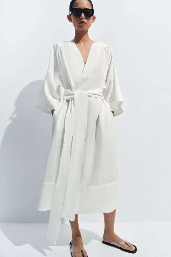 BELTED TUNIC DRESS ZW COLLECTION | Zara US