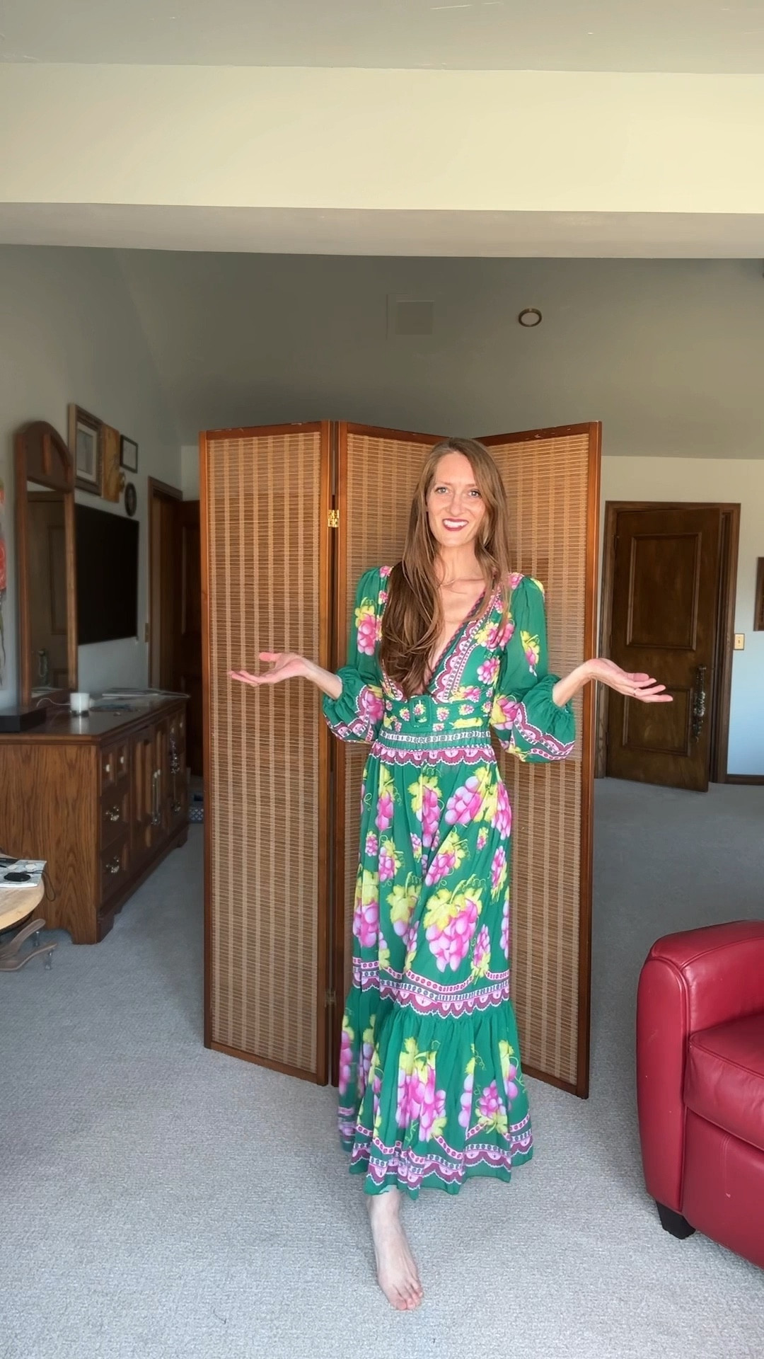 This FLAXMAKER long sleeve one-piece swimsuit with matching maxi skirt is giving European summer, resort chic, and pool-to-lunch perfection. 💚 The deep V-neck, romantic grape floral print, and flowy long sleeves make it feel elevated while still being practical. Fully lined with removable soft cups, high-stretch fabric, and a pull-on fit that’s comfortable and flattering. Perfect for beach vacations, tropical trips, cruises, honeymoons, resort wear, pool days, and summer holidays — especially if you want more coverage without sacrificing style.

long sleeve swimsuit, one piece swimsuit, modest swimsuit, floral swimsuit, deep v swimsuit, resort swimwear, vacation outfit, cruise outfit, beach cover up skirt, swim skirt set, Amazon swimwear, tropical vacation outfit, honeymoon swim, European summer style

#LTKSeasonal #LTKootd #LTKmomlife