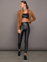 High Rise Full-Length Legging in Takara Shine - Black | Carbon38