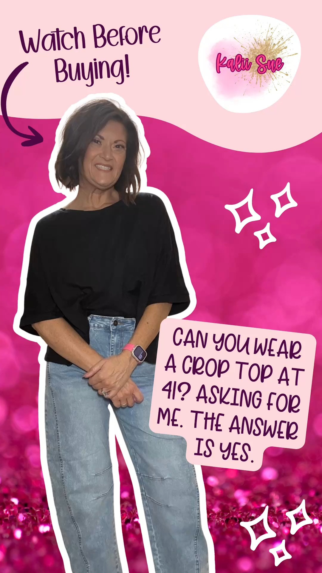 Let's talk about crop tops over 40 because apparently nobody got the memo that we can still wear them and I am here to correct that. This Tankaneo oversized crop tee in black is the exact reason why. It is not the tiny, skin-baring crop top that has everyone spiraling — it is an oversized, flowy, slouchy, draped sleeve cropped tee that hits at just the right spot and makes you look effortlessly put together without trying at all.

The fit is relaxed and casual, the fabric is soft and lightweight with just enough stretch from the cotton-poly-spandex blend, and the cropped length works with literally everything — high waisted jeans, wide leg pants, skirts, shorts, leggings. Black goes with all of it. This is the crop top for people who thought they were done with crop tops, and I mean that in the best possible way.

Forty-one years old, thriving, and wearing a crop top on the internet. 

 

#LTKootd #LTKOver40