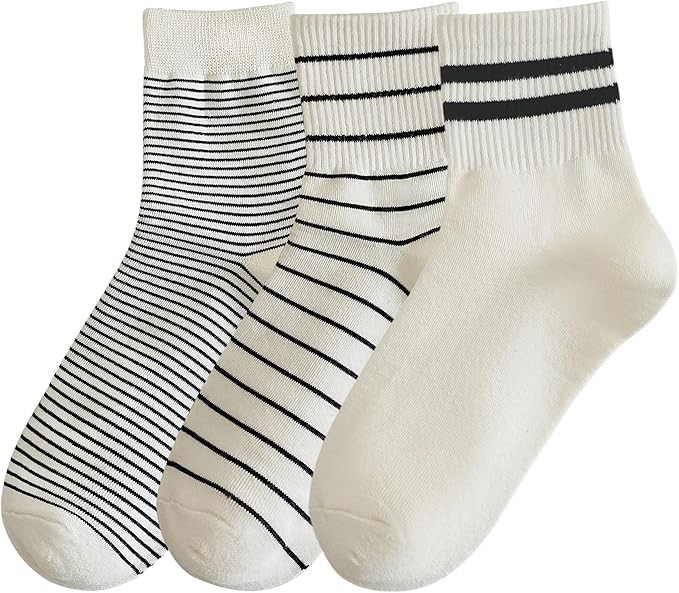 Women's Polka Dot & Striped Crew Cute Ankle Socks Size 5-9 | Amazon (US)