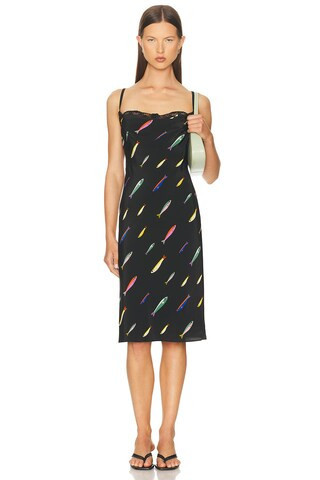 Staud Evangeline Silk Dress in Black | FWRD 