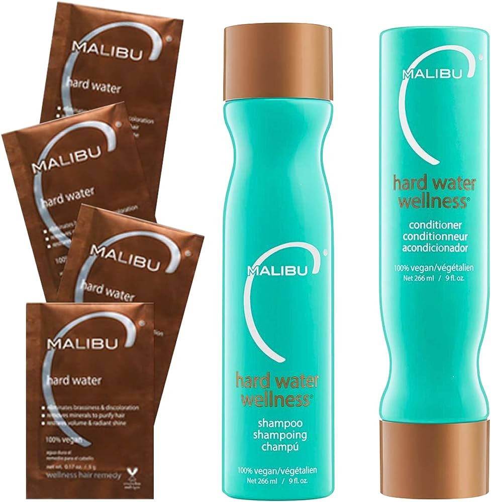 Malibu C Hard Water Wellness Remedy - Hard Water Shampoo, Conditioner & Hair Mask Packets for Rem... | Amazon (US)
