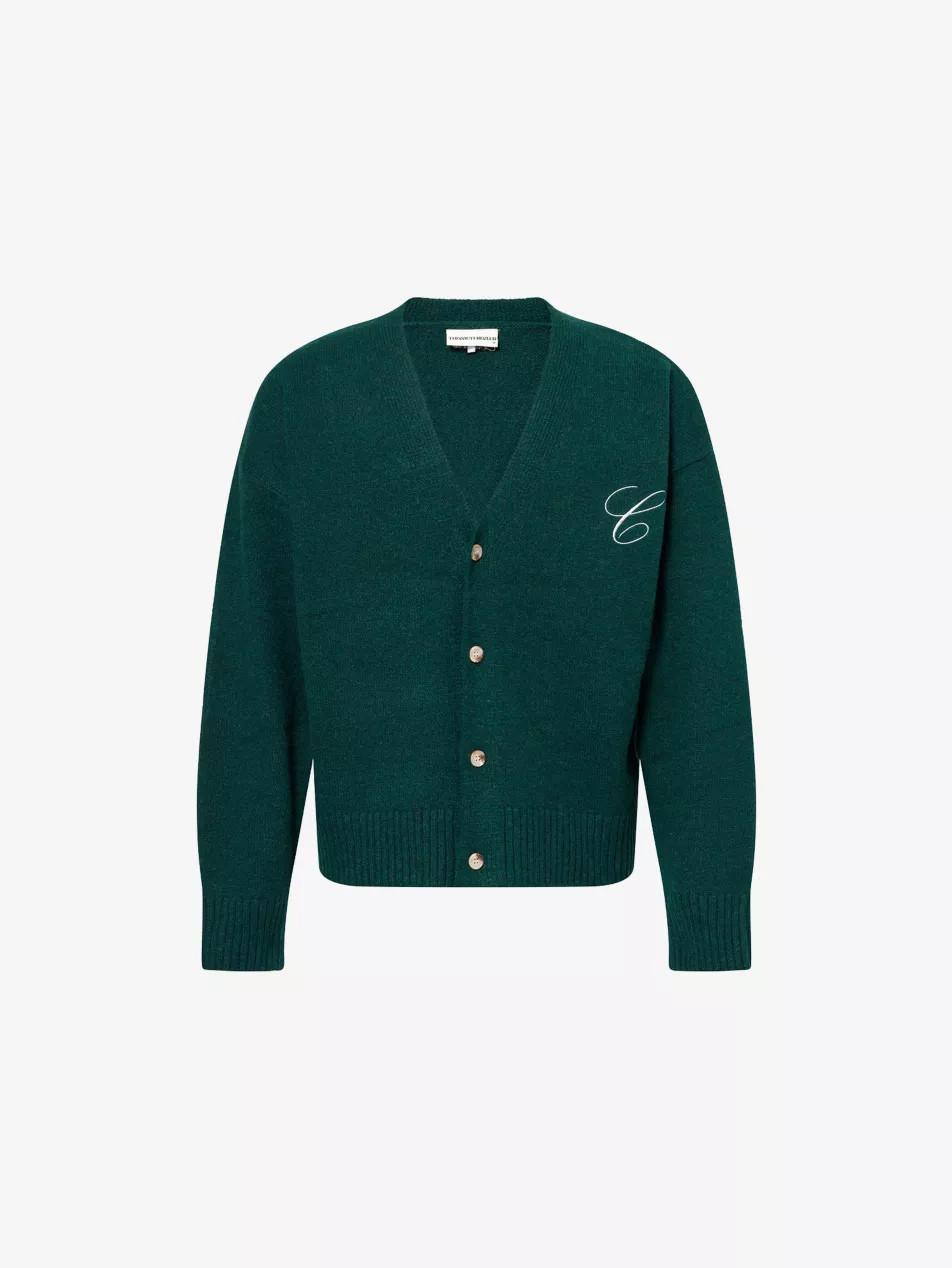Logo-Embroidered Knitted Cardigan | Selfridges
