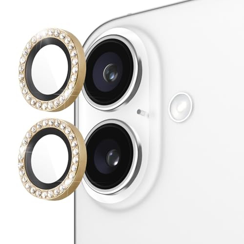 kate spade new york iPhone 16 / iPhone 16 Plus Camera Lens Protector with Aluminum Ring - Set in Stone Gold | Amazon (US)