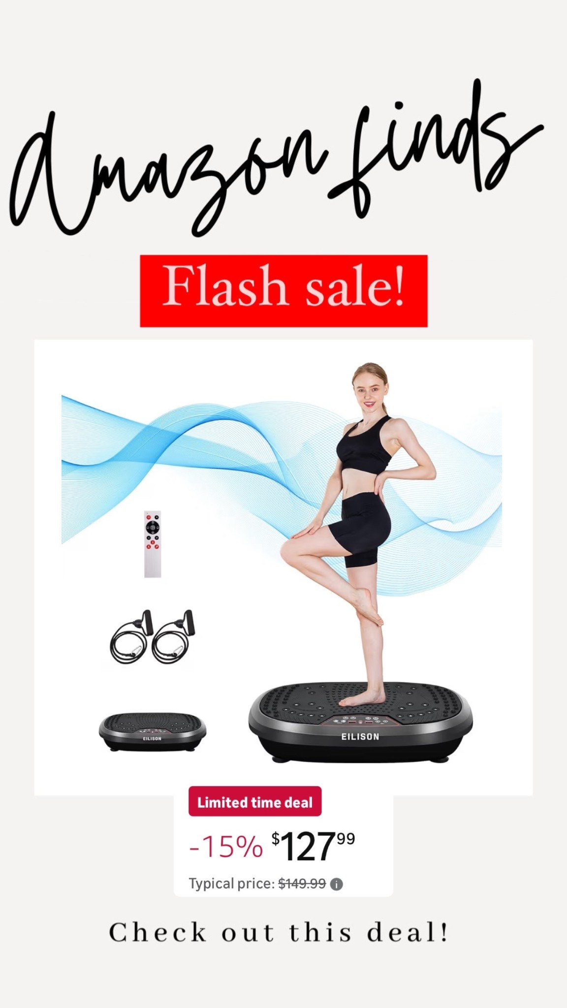 Flash sale on Amazon today! This vibration exercise machine has so many health benefits! 

#LTKHome #LTKSaleAlert #LTKfitnessgoals
