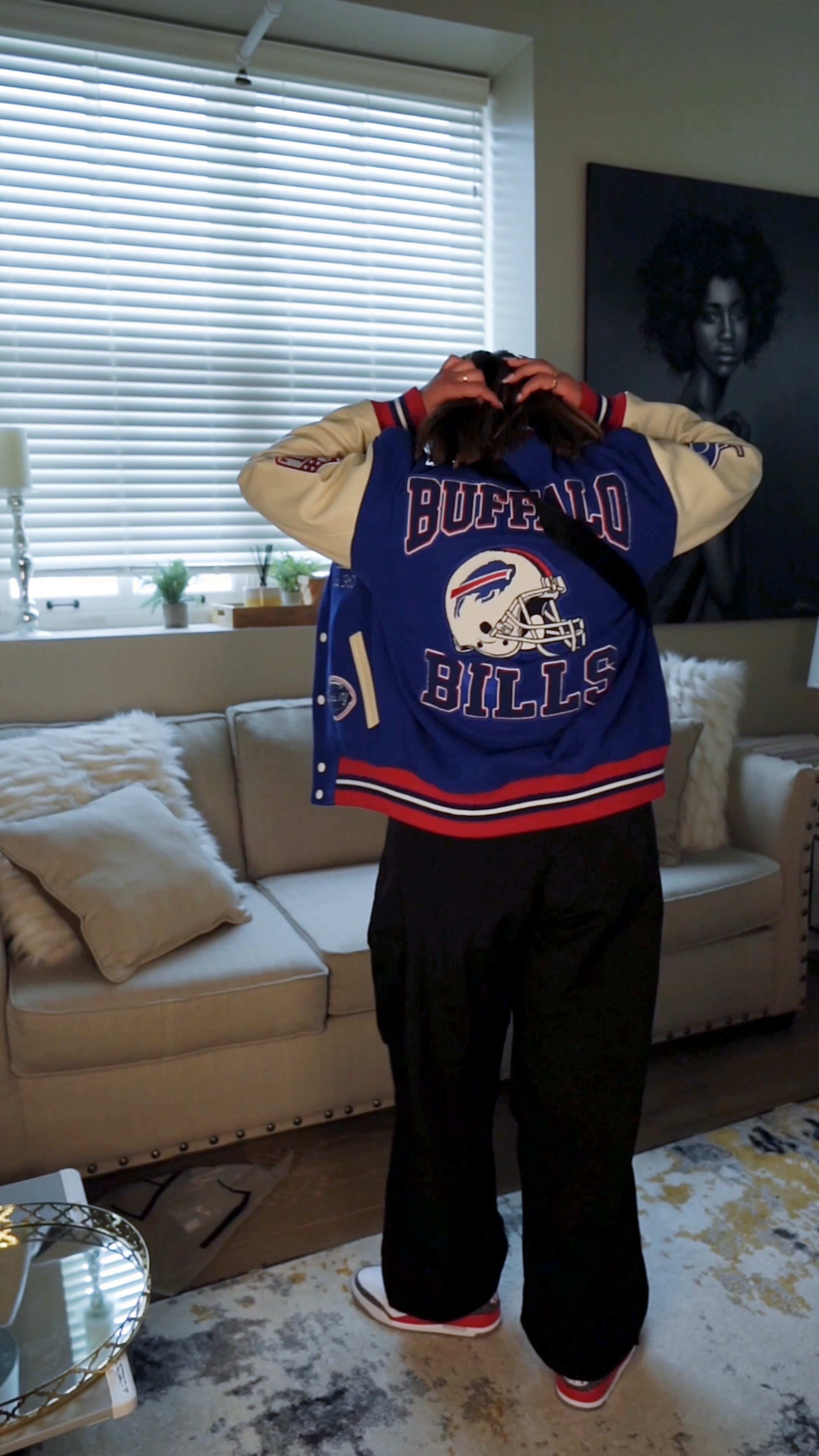 Ovo x NFL Buffalo Bills Varsity Jacket Blue