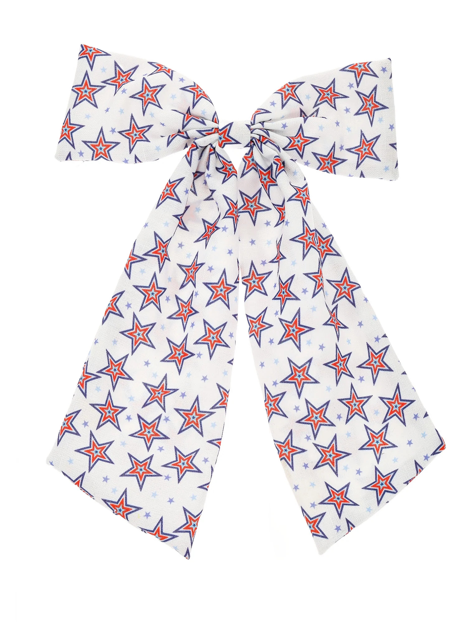 Way to Celebrate Americana Red, White, and Blue Star Print Hair Bow | Walmart (US)