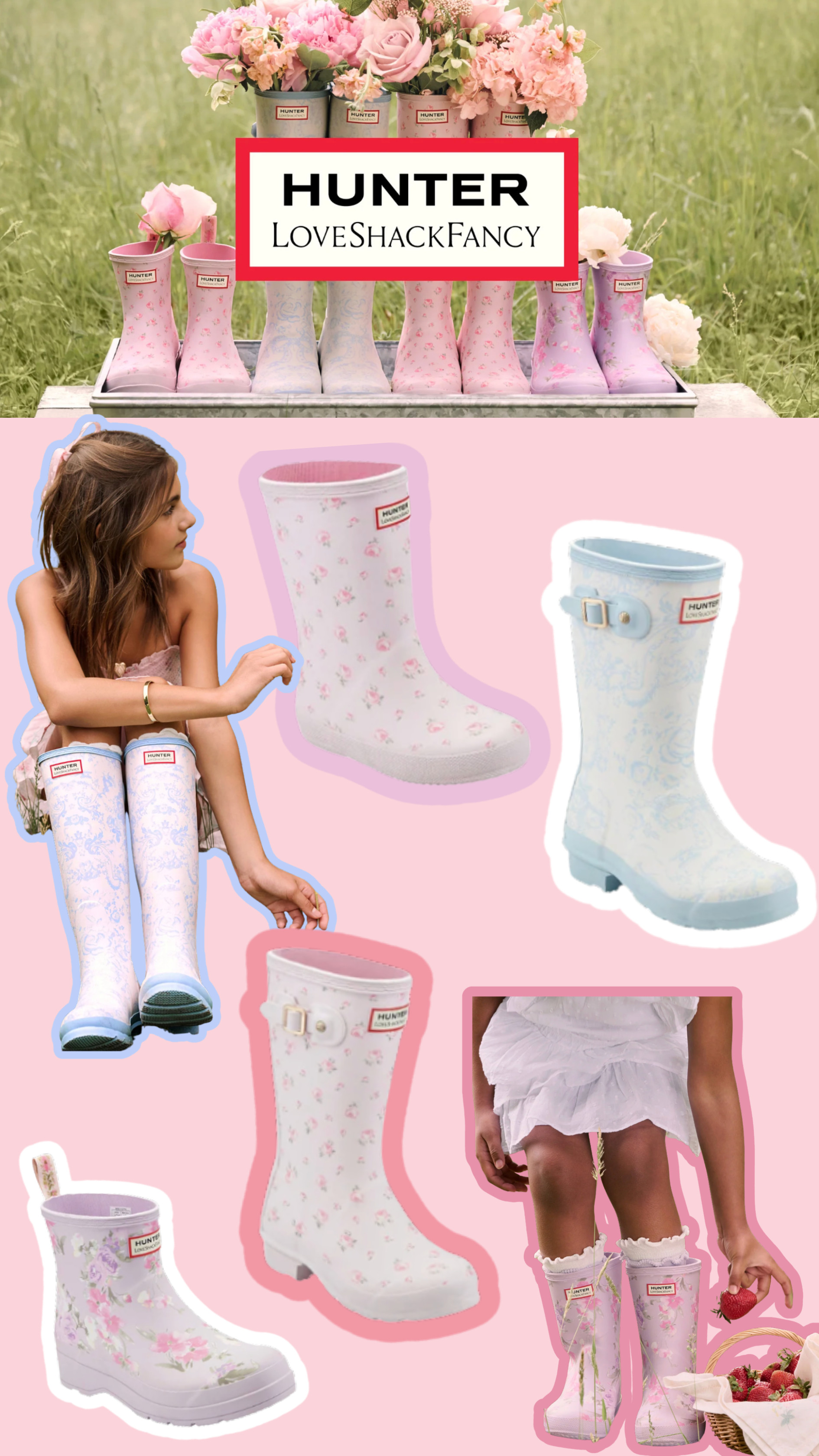 Loveshackfancy x Hunter collab drops today!  SUCH cute boots for the girls! 

 #LTKKids