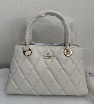 NWT Kate Spade Carey Quilted Small Leather Satchel Crossbody Bag $399 MERINGUE | eBay US