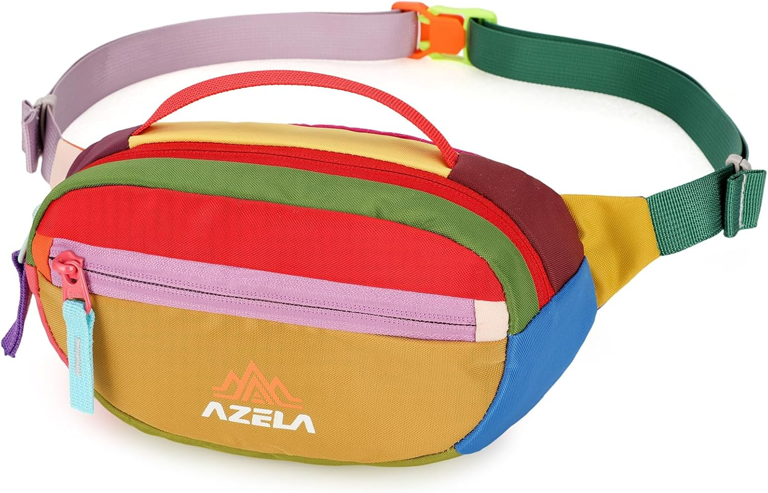 Retro Fanny Pack for Women Men Hiking Waist Packs 2 Pockets Color-blocking Belt Bags for Festival... | Amazon (US)