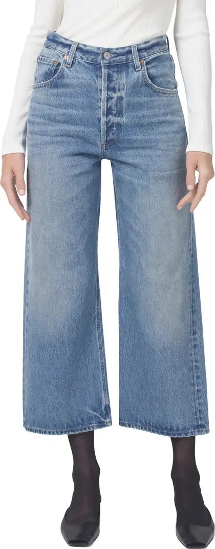 Gaucho High Waist Crop Wide Leg Organic Cotton Jeans | Nordstrom