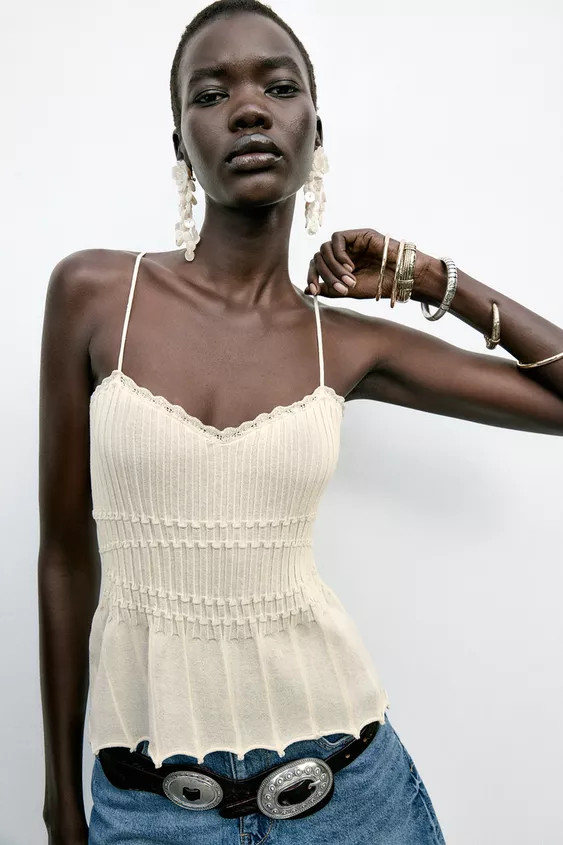 RIBBED KNIT TOP | Zara US