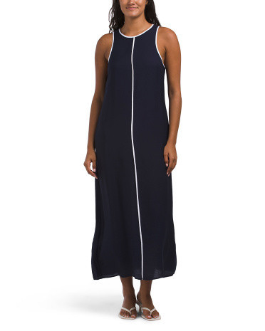 Contrast Trim Maxi Dress For Women, Nylon/Polyester/Rayon | TJ Maxx
