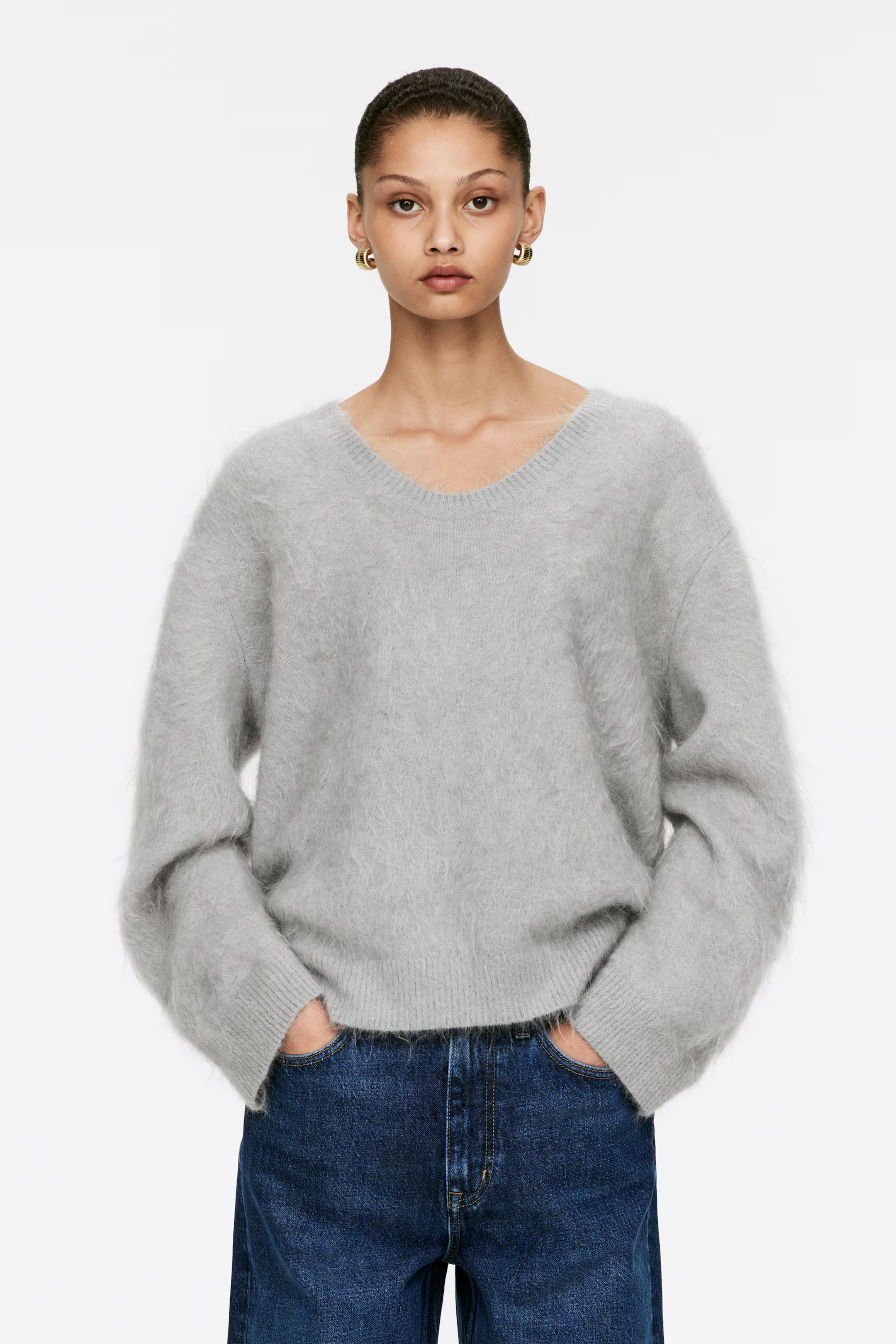 Pullover aus Mohair und Wolle - Grau - Ladies | H&M DE | H&M (DE, AT, CH, NL, FI)