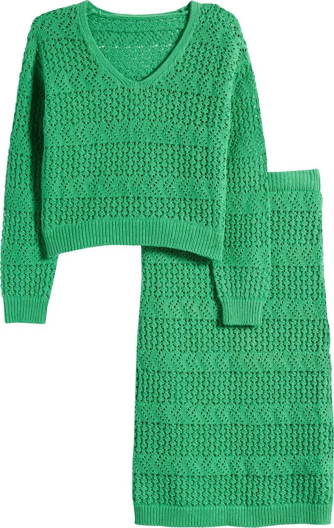 Freshman Kids' Open Stitch Sweater & Skirt Set | Nordstrom | Nordstrom