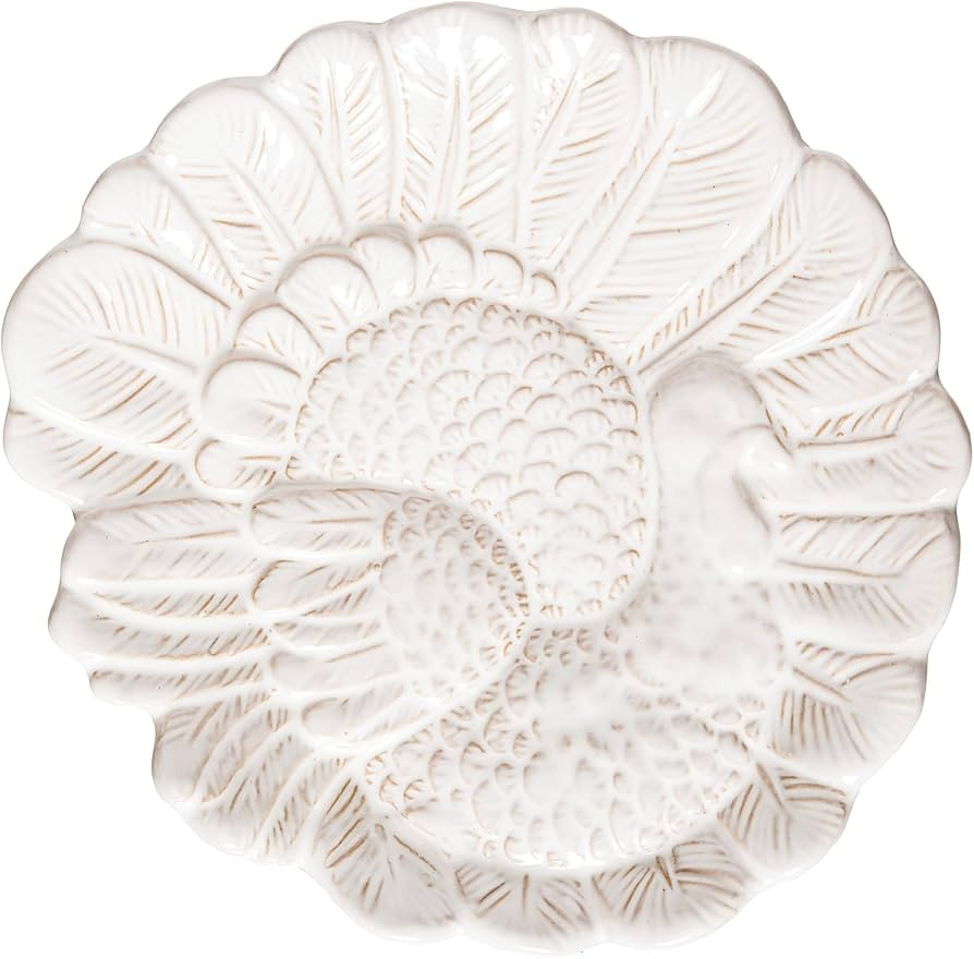 C&F Home Thanksgiving White Turkey Stoneware Serving Platter Plate Fall Autumn Harvest Kitchen Di... | Amazon (US)