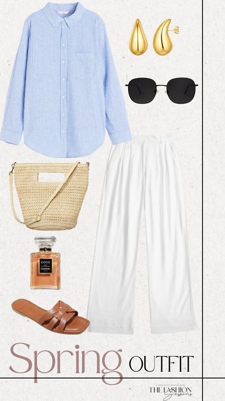 Spring Outfit | Linen Pants | Oxford Button Down | Sandals | Woven Bag |

#LTKstyletip #LTKbeauty #LTKSeasonal
