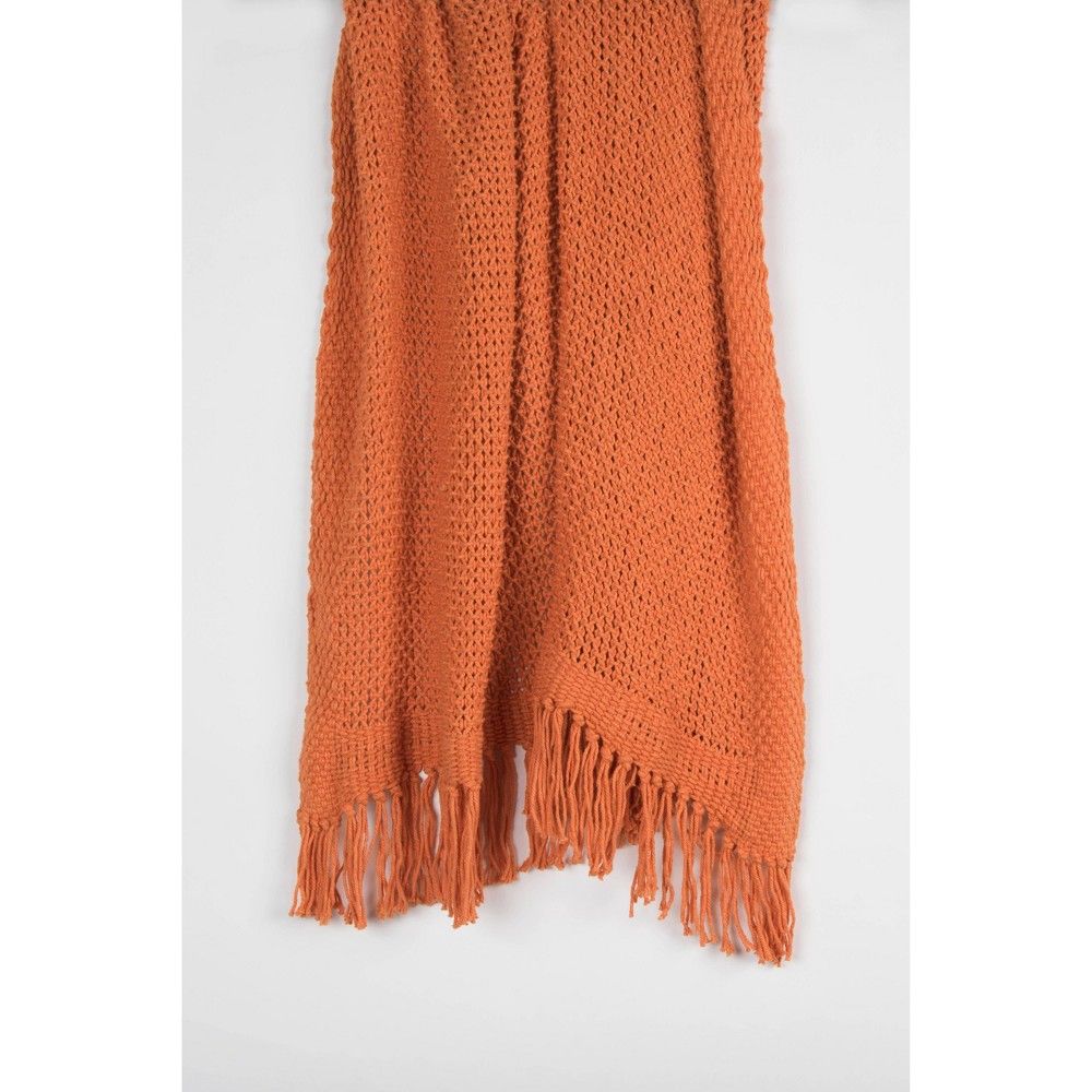 50""x60"" Solid Throw Blanket Orange - Rizzy Home | Target