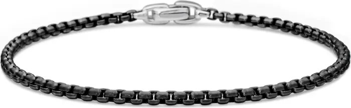 Men's Box Chain Bracelet with Stainless Steel and Sterling Silver, 2.7mm | Nordstrom
