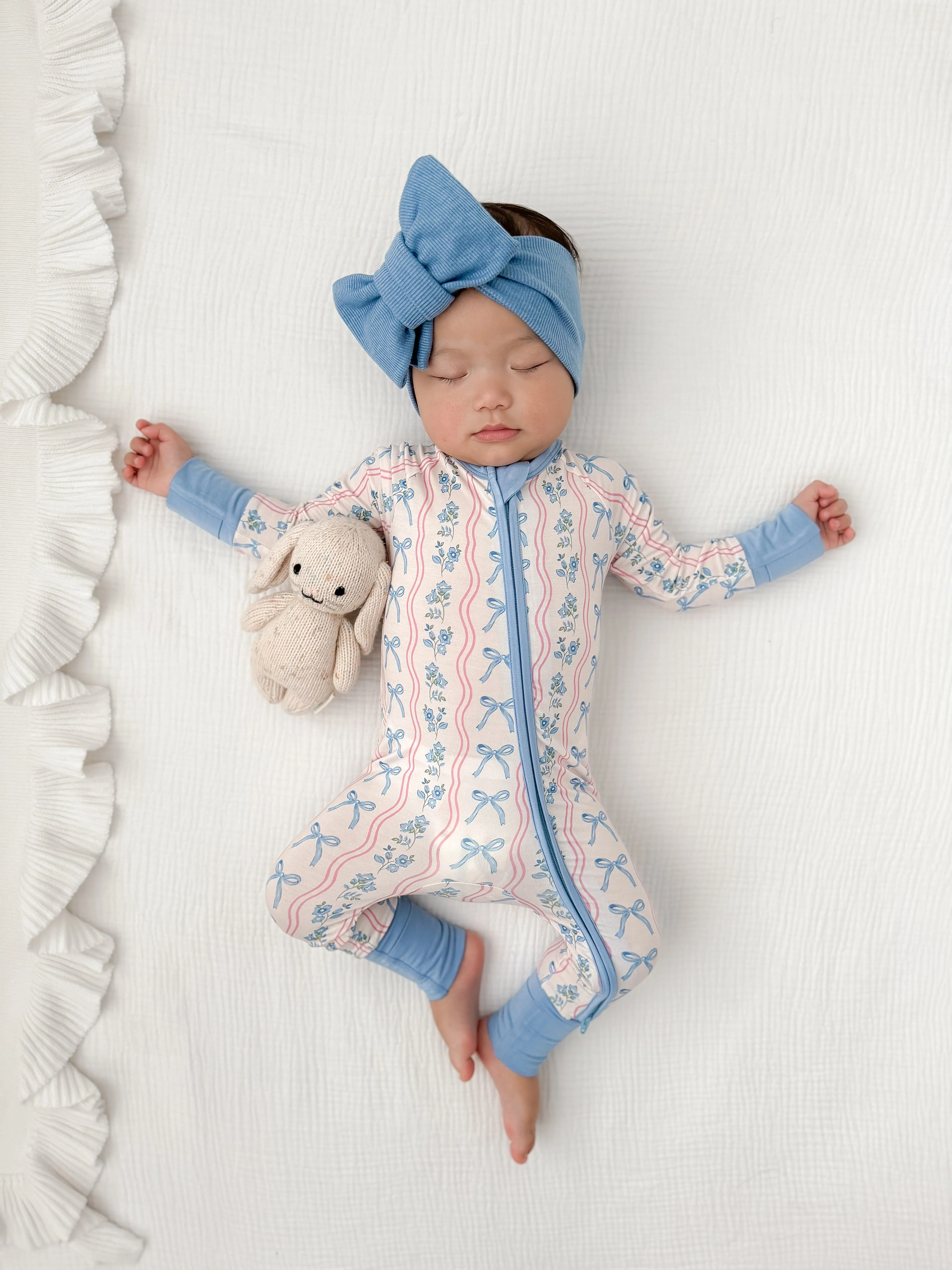 Amelia Bow Zipper Romper | In My Jammers