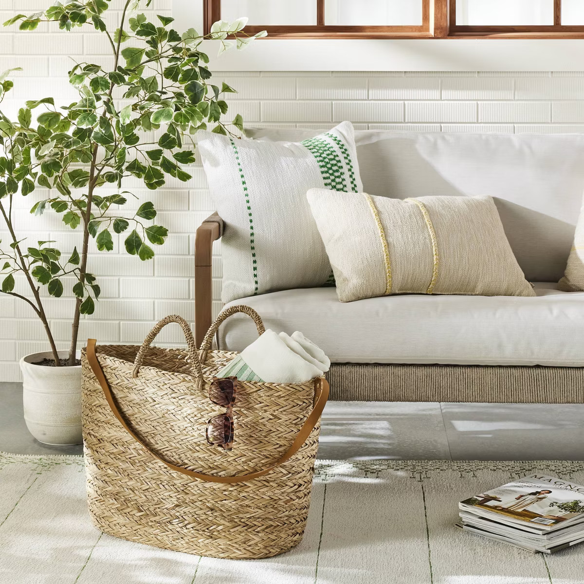 Natural Woven Summer Tote - Hearth & Hand™ with Magnolia | Target