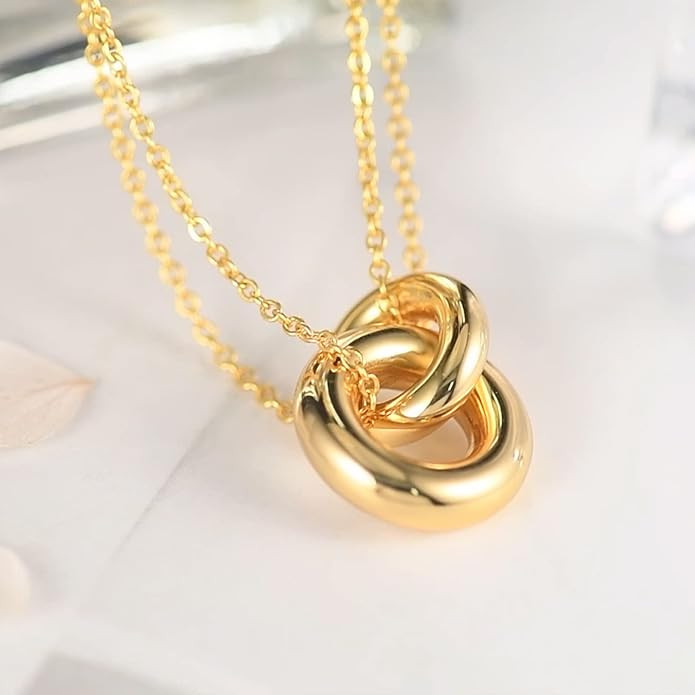 AllenCOCO Dainty Gold Necklace for Women Trendy, Cute Sister Necklaces, 14k Gold Plated S925 Ster... | Amazon (US)