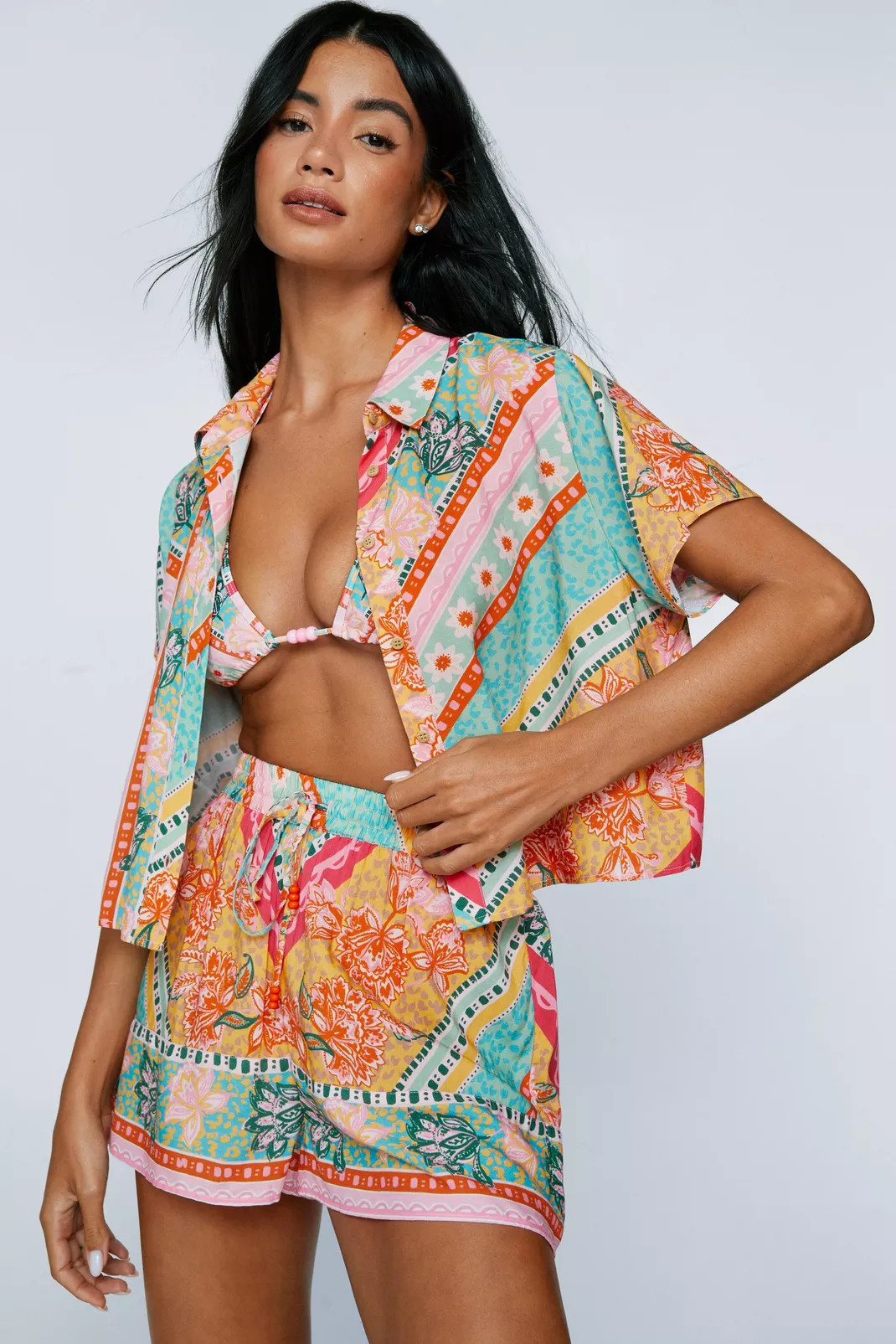 Rayon Placement Print Resort Shirt | Nasty Gal (US)