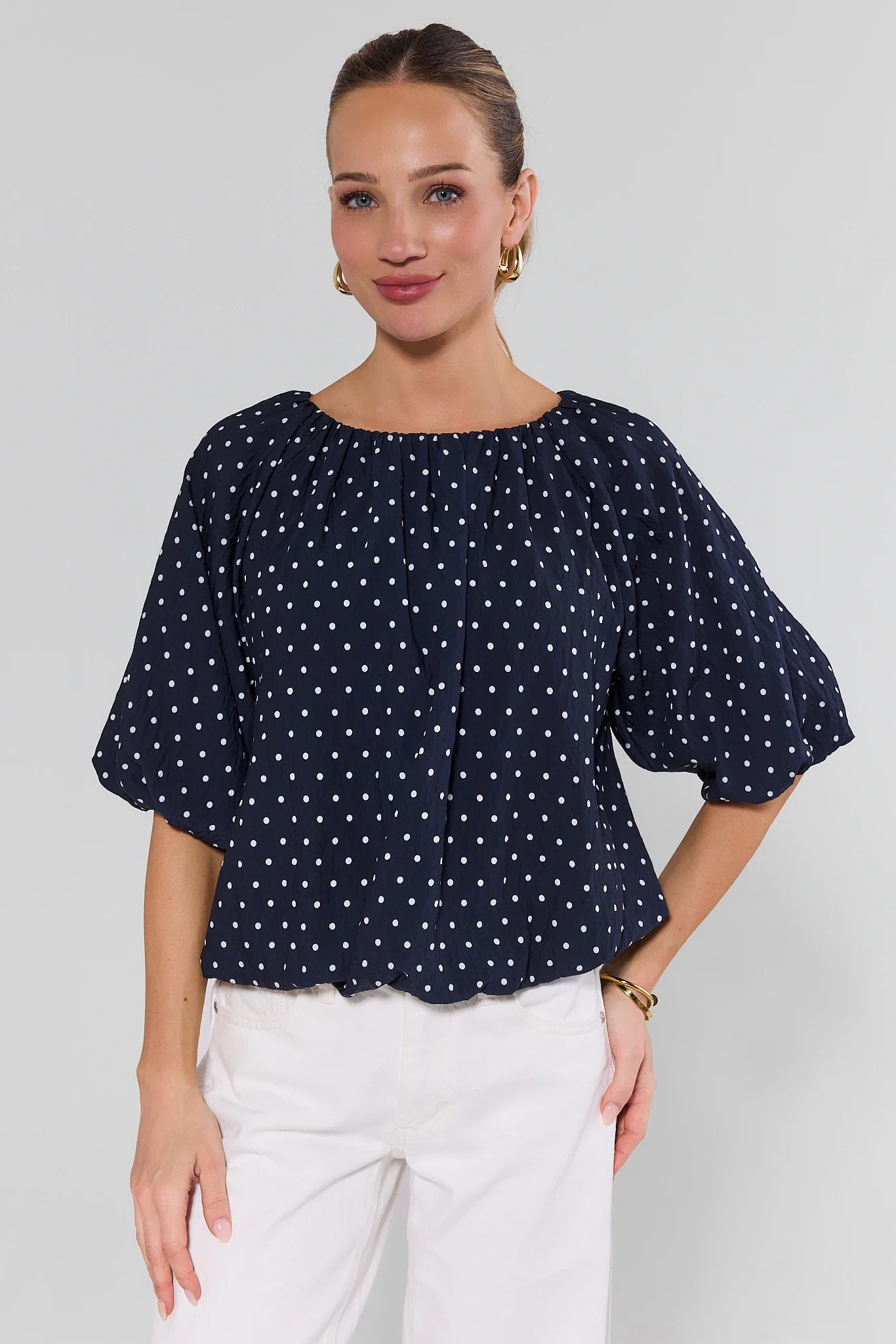 Navy Polka Dot Top by THML | Avara