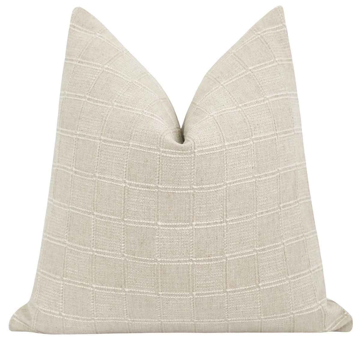 Siah Natural Linen Paid Pillow | Land of Pillows