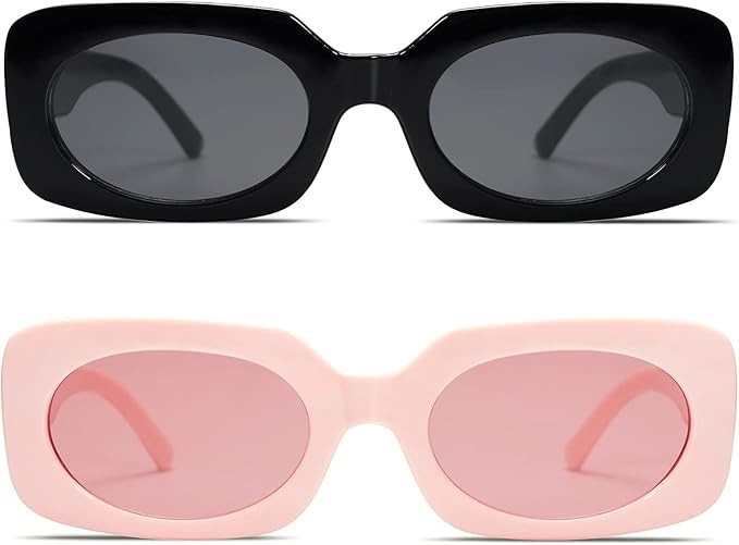 VANLINKER Rectangle Sunglasses for Women Retro Trendy Fashion Glasses Oval Lenses Narrow Thin Squ... | Amazon (US)