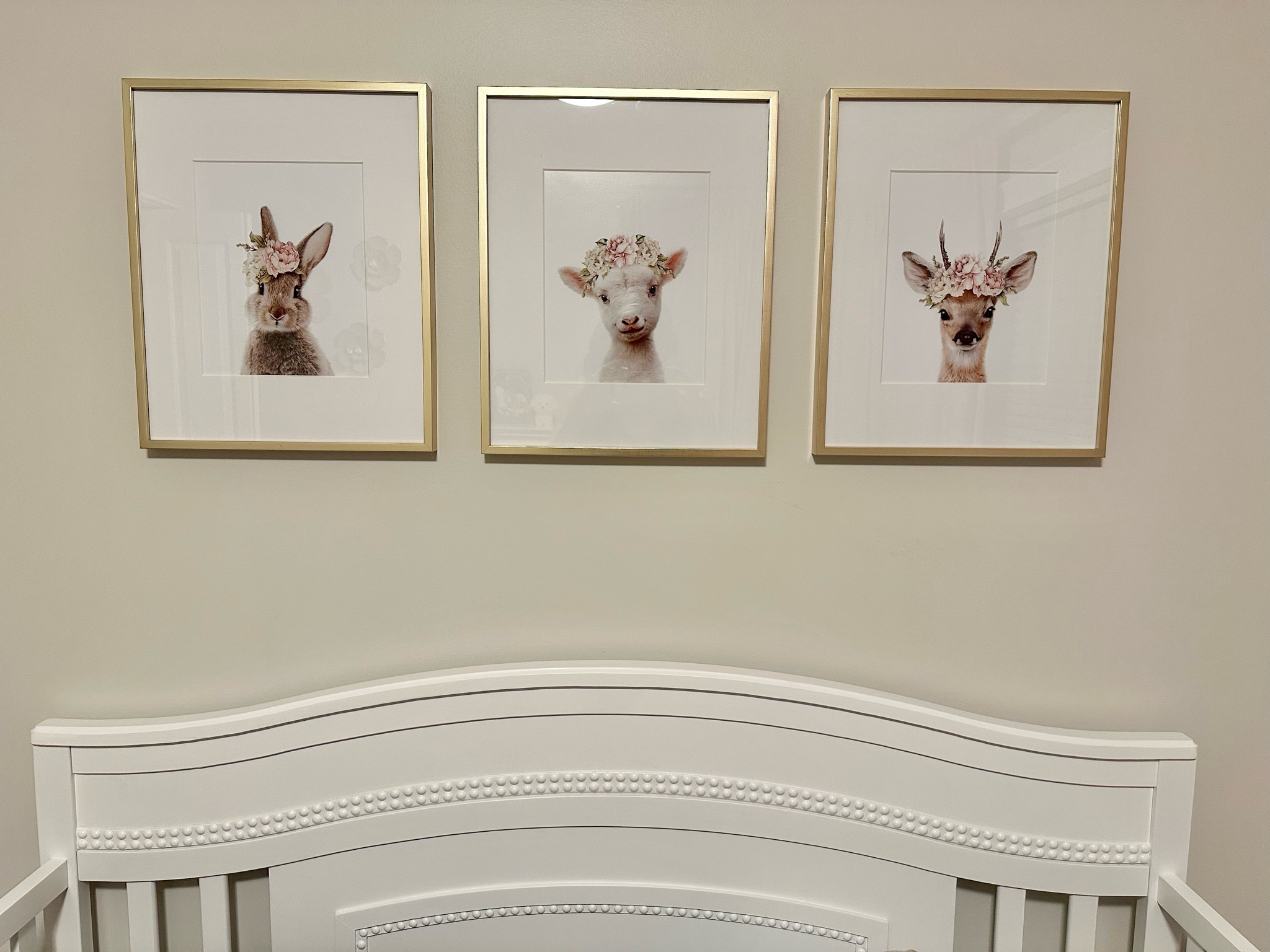 These are the cutest animal prints with flower crowns.  You can buy them separately or a group of them together.  These 3 I chose separately, printed them and framed them!  I hung them above my daughter’s beautiful crib from Wayfair! 

#LTKbaby #LTKhome