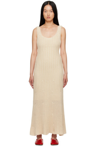 Beige Lione Maxi Dress | SSENSE